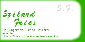 szilard fries business card